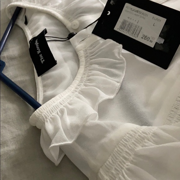 SOLD The Kooples Ruffled Collar Blouse White Large - Picture 12 of 12
